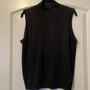 Black Sparkle Mockneck Knit Top
